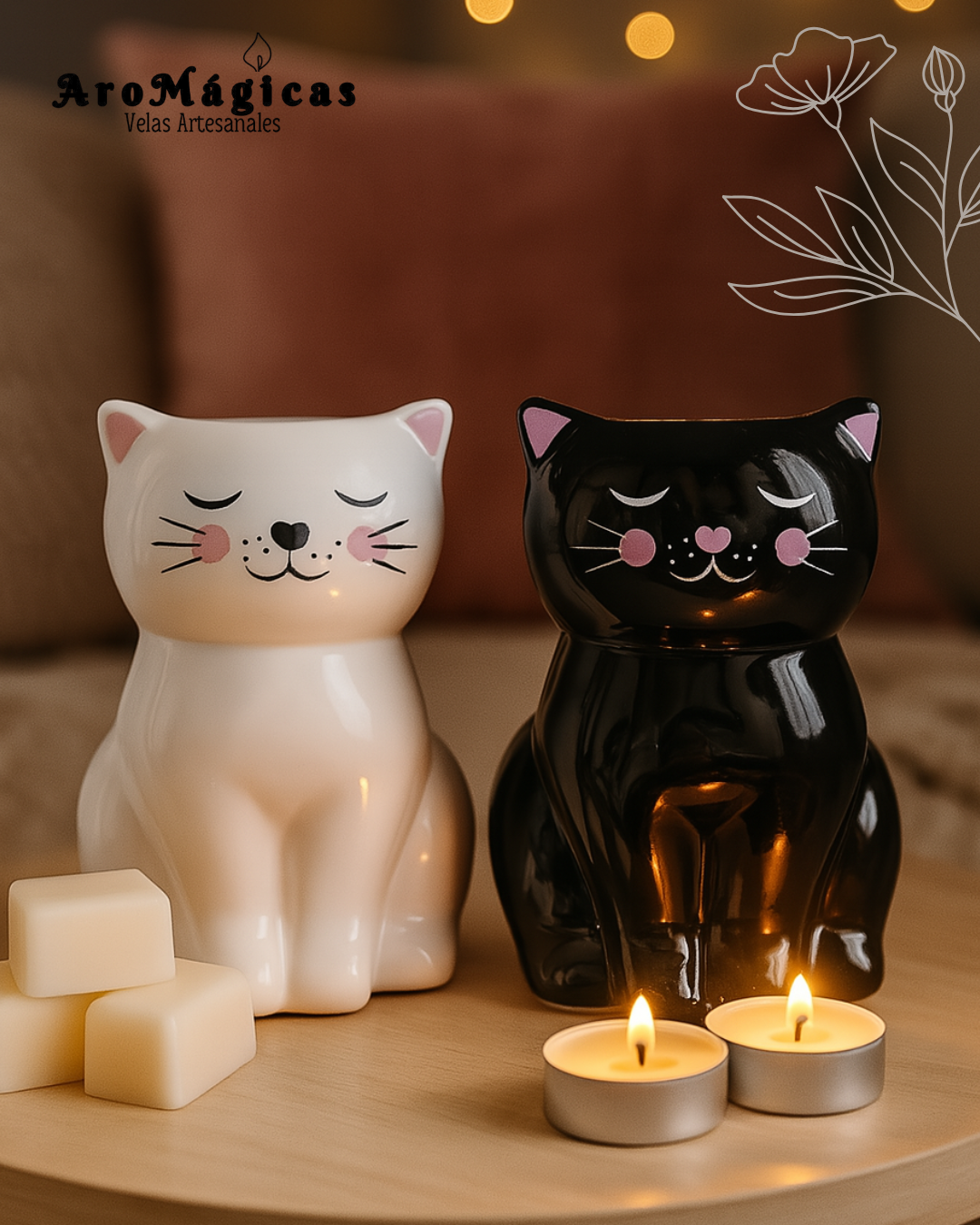 Quemador gatito blanco o negro
